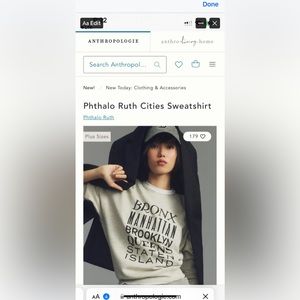 PHTHALO RUTH CITIES SWEATSHIRT worn once